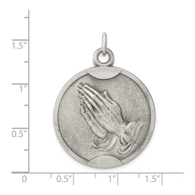 Sterling Silver Antiqued Praying Hands Pendant – view 4