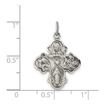 Sterling Silver Antiqued 4-Way Medal Pendant – view 4