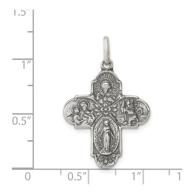 Sterling Silver Antiqued 4-Way Medal Pendant – view 4