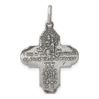 Sterling Silver Antiqued 4-Way Medal Pendant – view 5