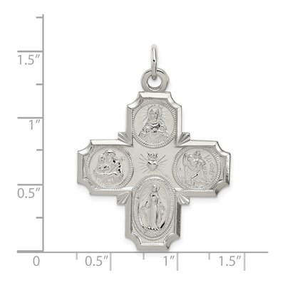 Sterling Silver 4-Way Reversible Medal Pendant – view 4