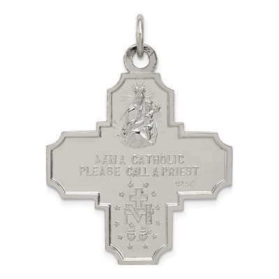 Sterling Silver 4-Way Reversible Medal Pendant – view 5