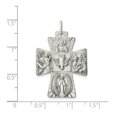 Sterling Silver Antiqued Reversible 4-Way Medal Pendant – view 4