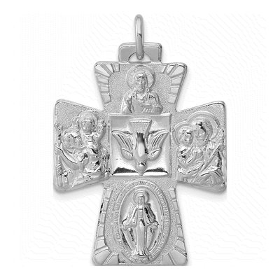 Sterling Silver 4-Way Reversible Medal Pendant