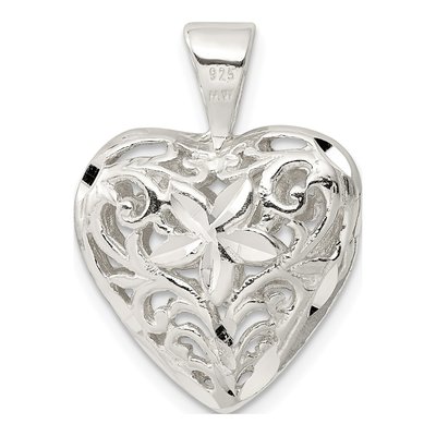 Sterling Silver Filigree Heart Pendant – view 4