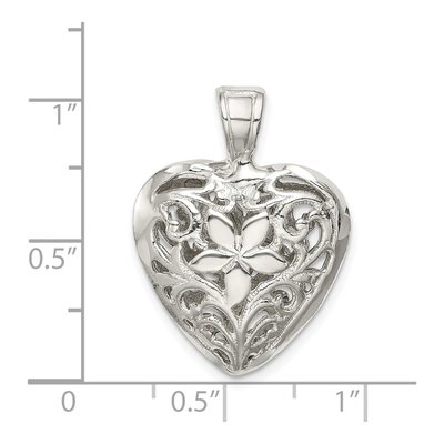 Sterling Silver Filigree Heart Pendant – view 5
