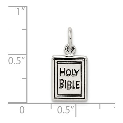 Sterling Silver Antiqued Holy Bible Charm – view 4