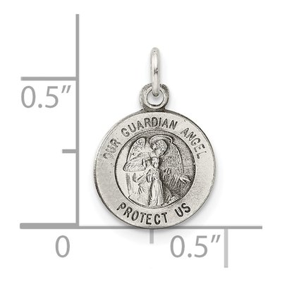 Sterling Silver Guardian Angel Medal Pendant – view 4