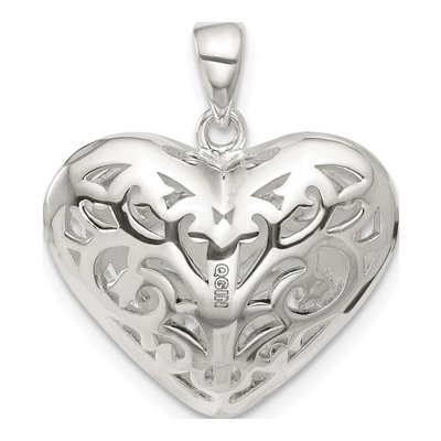 Sterling Silver Filigree Heart Pendant – view 4