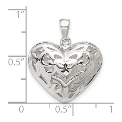 Sterling Silver Filigree Heart Pendant – view 5
