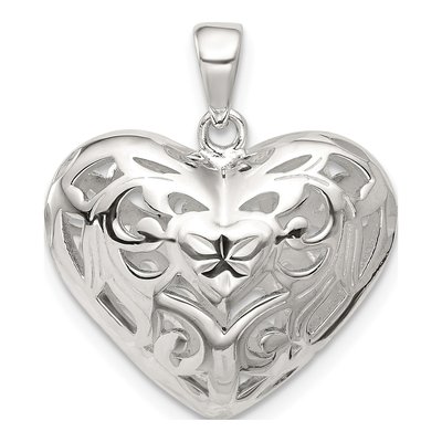 Sterling Silver Filigree Heart Pendant