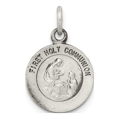 Sterling Silver First Communion Medal Pendant