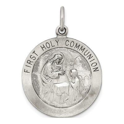 Sterling Silver First Holy Communion Medal Pendant