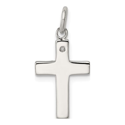 Sterling Silver CZ Faith Cross Charm – view 5