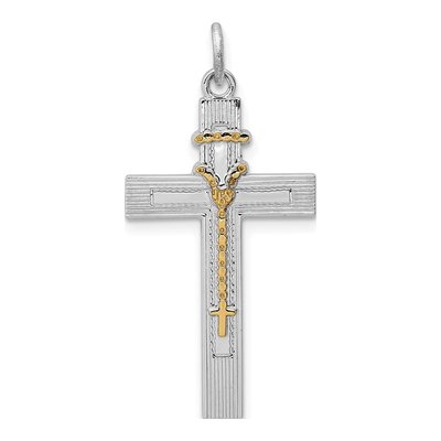 Sterling Silver Rosary Cross Pendant