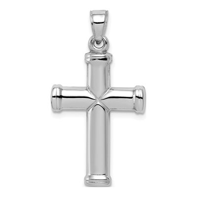 Sterling Silver Reversible Hollow Cross Pendant
