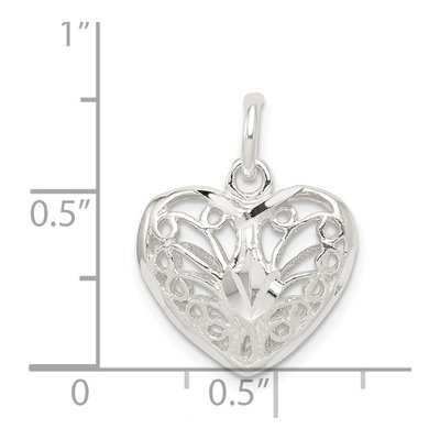 Sterling Silver Filigree Heart Pendant – view 4