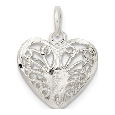 Sterling Silver Filigree Heart Pendant – view 5