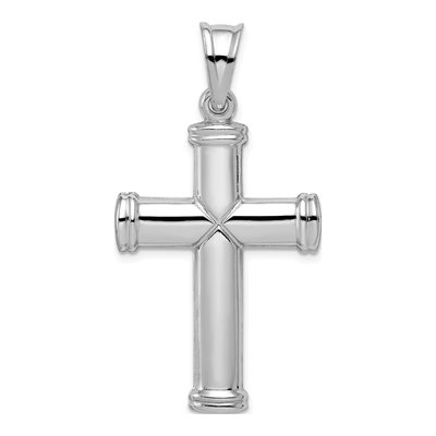Sterling Silver Reversible Hollow Cross Pendant