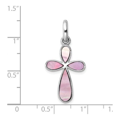 Sterling Silver Mother of Pearl Cross Pendant – view 3