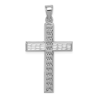 Sterling Silver Diamond-Cut Cross Pendant