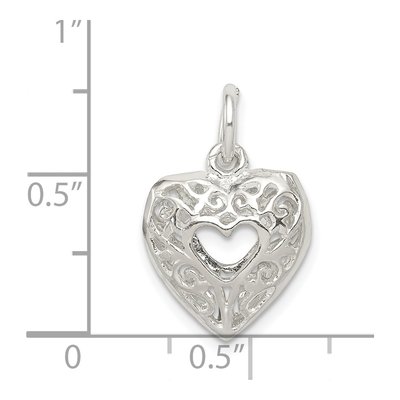 Sterling Silver Filigree Heart Pendant – view 4