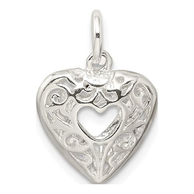 Sterling Silver Filigree Heart Pendant – view 5