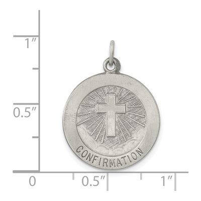 Sterling Silver Antiqued Confirmation Medal Pendant – view 4