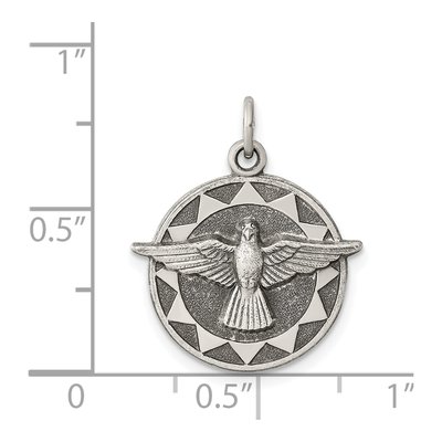 Sterling Silver Antiqued Holy Spirit Medal Pendant – view 4