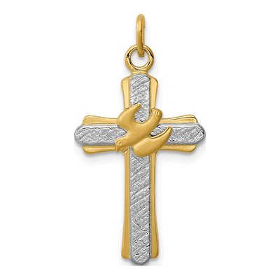 Sterling Silver Dove Cross Charm