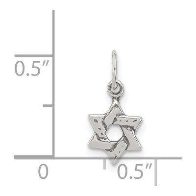 Sterling Silver Small Star of David Charm – view 4