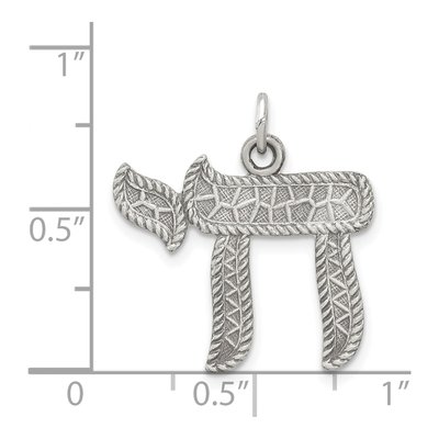 Sterling Silver Antiqued Chai Pendant – view 4