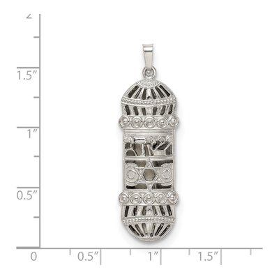 Sterling Silver Fancy Mezuzah Pendant – view 5