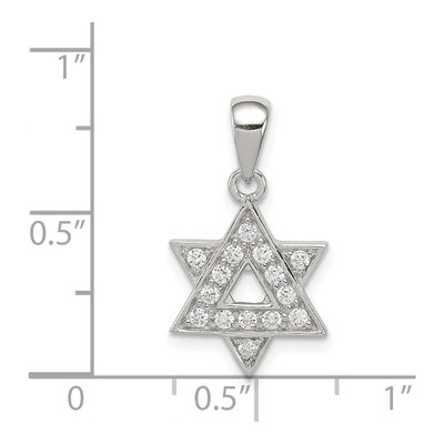 Sterling Silver CZ Star of David Pendant – view 4