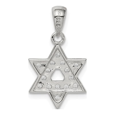 Sterling Silver CZ Star of David Pendant – view 5