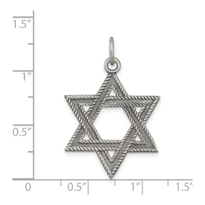 Sterling Silver Antiqued Star of David Charm – view 4