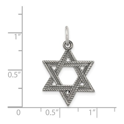 Sterling Silver Antiqued Star of David Pendant – view 4