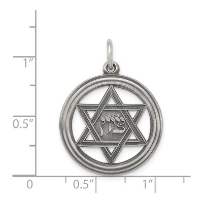 Sterling Silver Antiqued Star of David Charm – view 4
