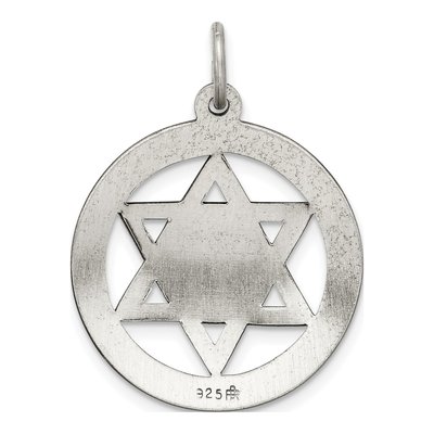 Sterling Silver Antiqued Star of David Charm – view 5