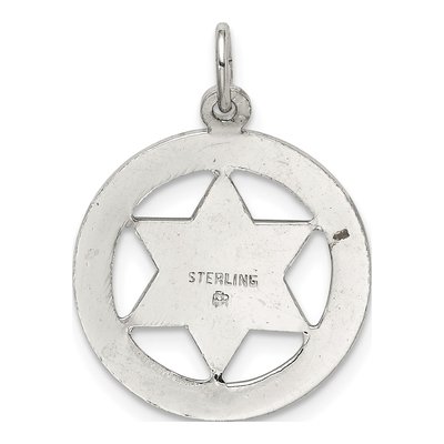 Sterling Silver Star of David Disc Pendant – view 5
