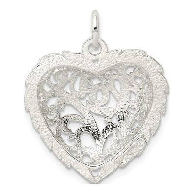 Sterling Silver Diamond-Cut Heart Charm – view 5