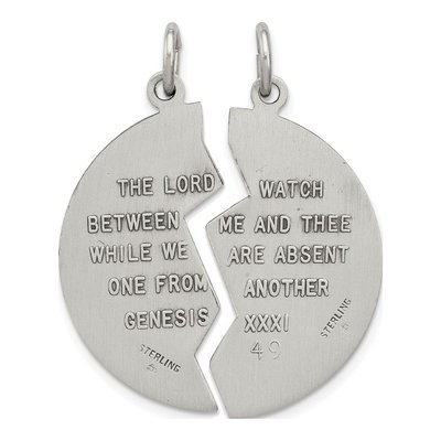Sterling Silver Antiqued Mizpah Pendant – view 4
