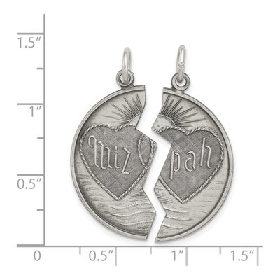 Sterling Silver Antiqued Mizpah Pendant – view 5