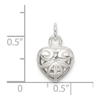 Sterling Silver Filigree Heart Pendant – view 5