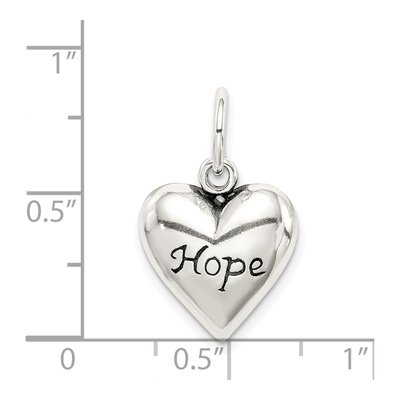 Sterling Silver Antiqued Hope Pendant – view 5