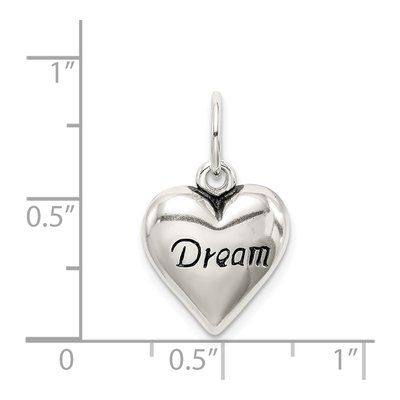 Sterling Silver Antiqued Dream Heart Pendant – view 5