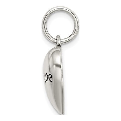 Sterling Silver Antiqued Believe Heart Pendant – view 3