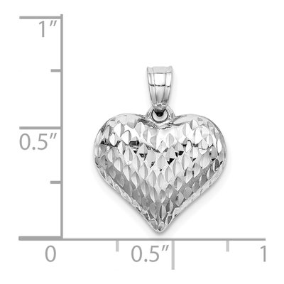 Sterling Silver Puffed Heart Pendant – view 5