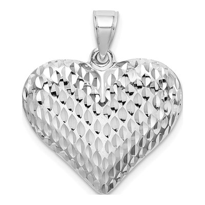 Sterling Silver Puffed Heart Pendant – view 4
