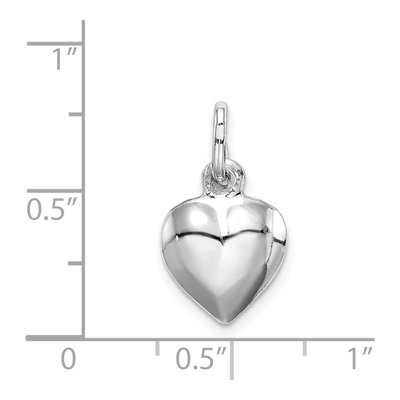 Sterling Silver Puffed Heart Charm – view 5